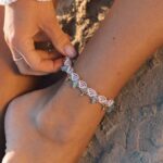 Macrame Anklet with Aquamarine